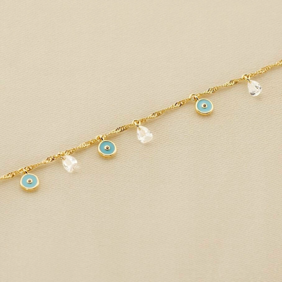 Bracelet Souple CYCLADES - Turquoise / Doré