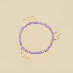 Bracelet Souple RODEO - Mauve / Doré