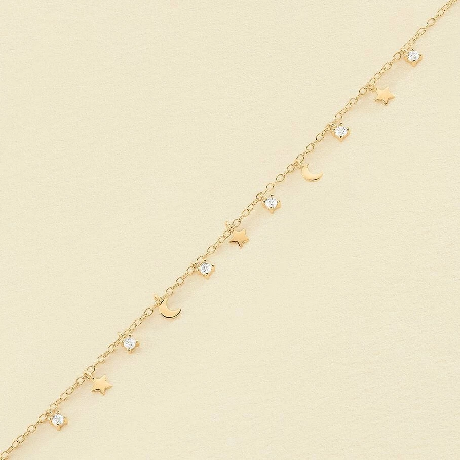 Bracelet Souple LUNITAS - Cristal / Doré