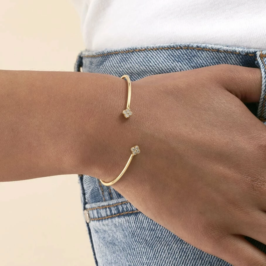 Jonc BELOVED - Cristal / Doré – Image 2