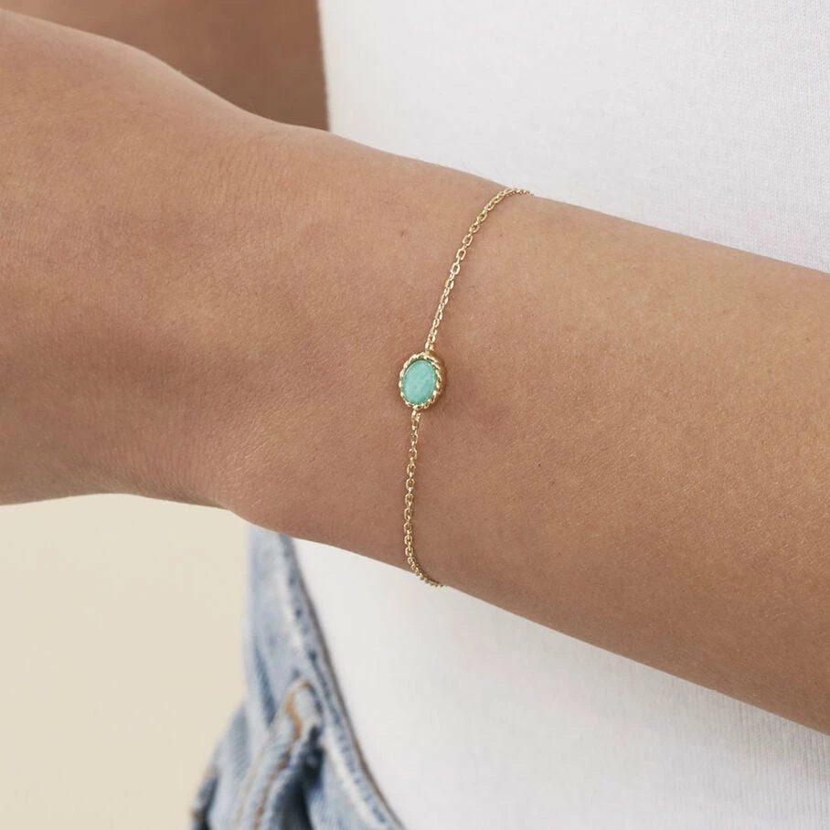 Bracelet Souple ATMA - Amazonite/ Jaune â Image 4