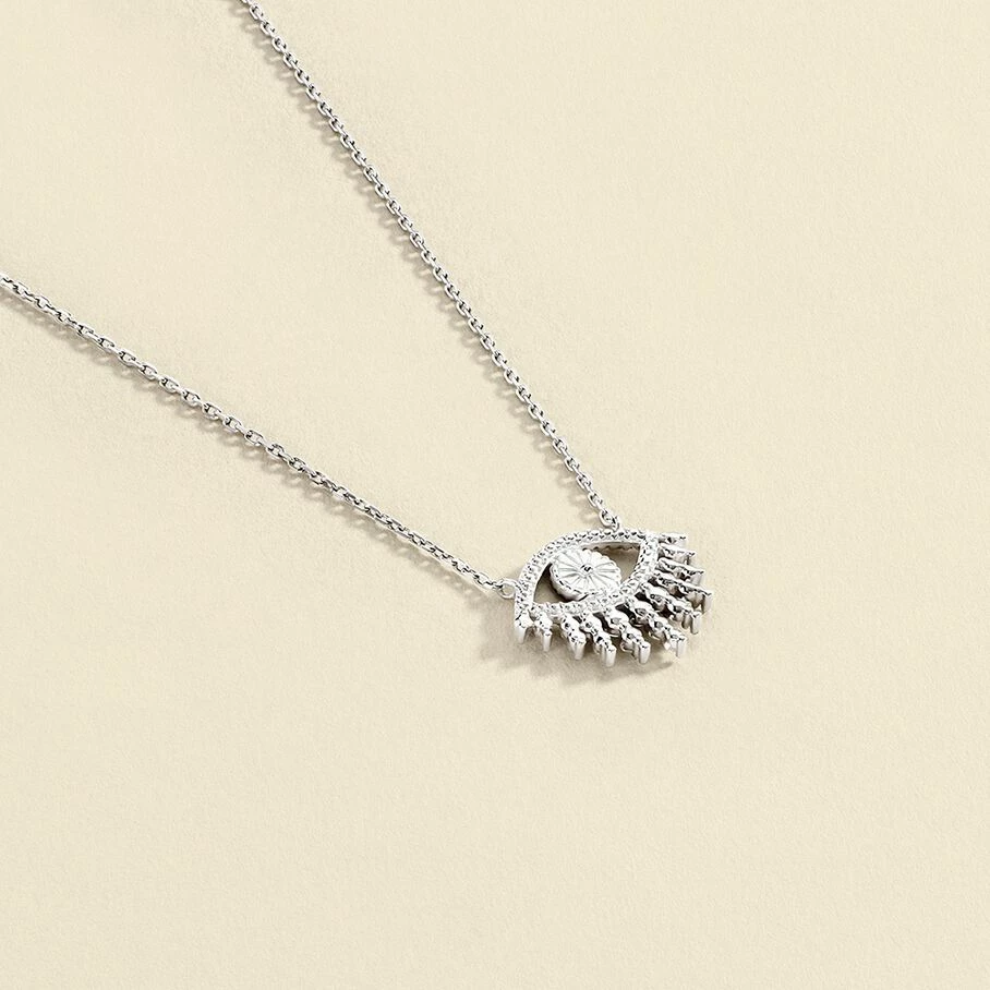 Collier Mi-long LUCKY EYE - Turquoise / Argenté – Image 2