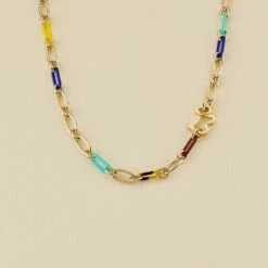 Collier Mi-long CHIEN - Multicolore / Doré