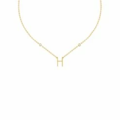 Collier Ras Du Cou LETTRE H - Cristal / Doré