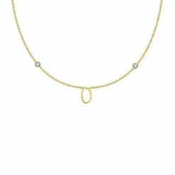 Collier Ras Du Cou LETTRE O - Cristal / Doré