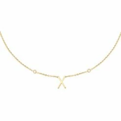 Collier Mi-long LETTRE X - Cristal / Doré