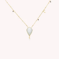 Collier Mi-long CREPUSCULE - Blanc / Doré