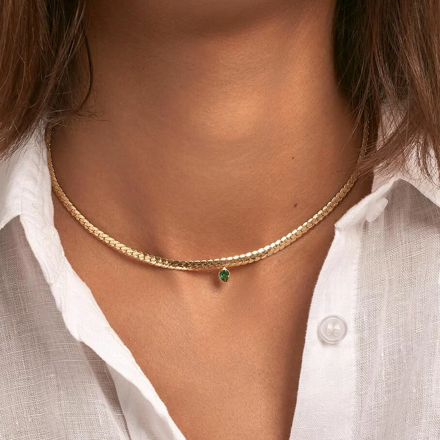 Collier Ras Du Cou NEITH - Vert / Doré – Image 2