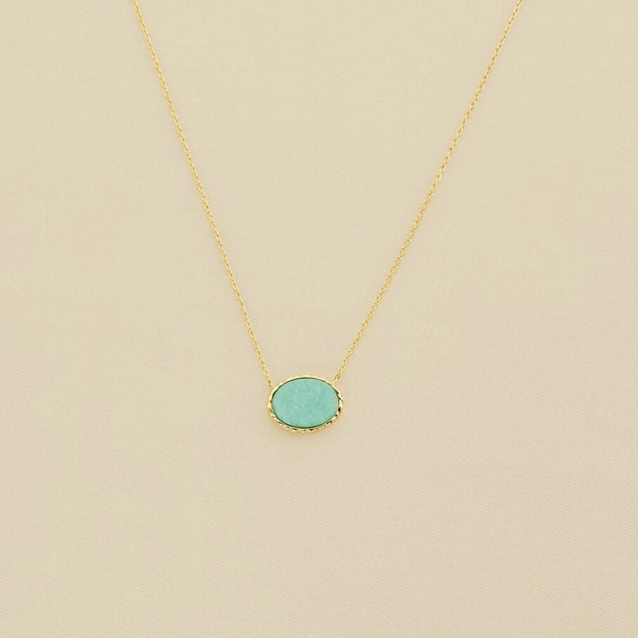 Collier Mi-long ATMA - Amazonite/ Jaune